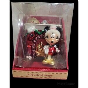 Disney Mickey Mouse Fireplace A Touch Of Magic Glass Holiday Christmas Ornament